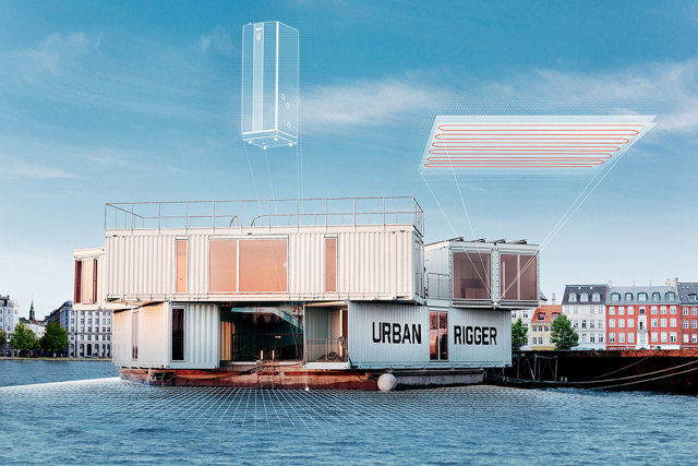 Casas modernas flutuantes da Urban Rigger em Copenhague, com soluções inovadoras da Danfoss