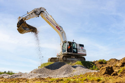 Agriculture machines working on a field