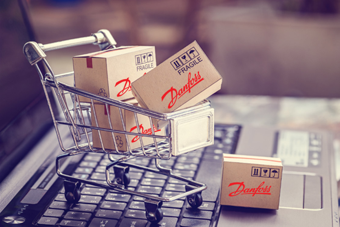 Shopping cart on laptop