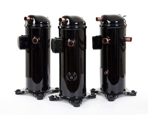 Three H-series scroll, black compressors