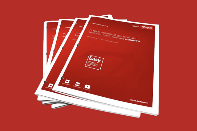 Quick select guide cover on a red background