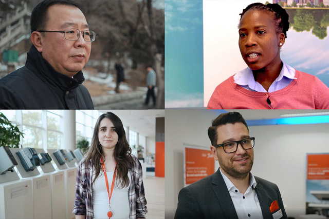 Czworo różnych pracowników Danfoss