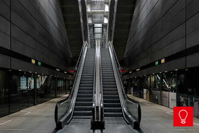 Inside the metro station