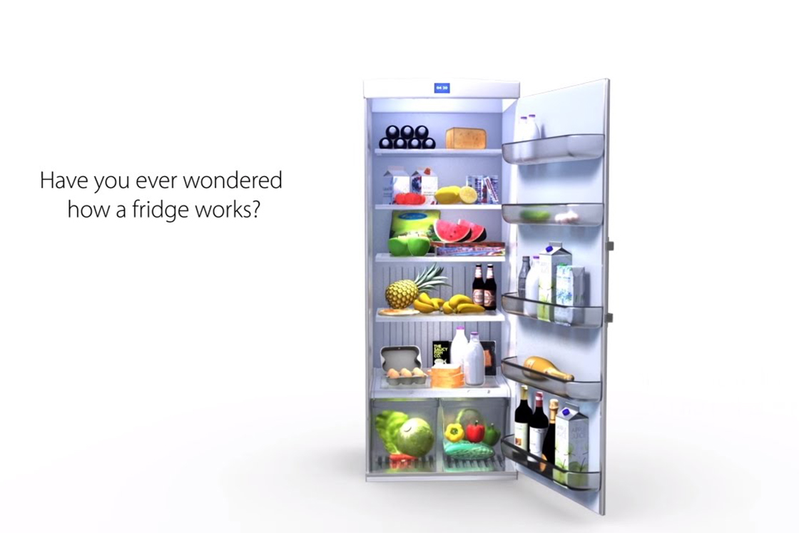 parts inside refrigerator