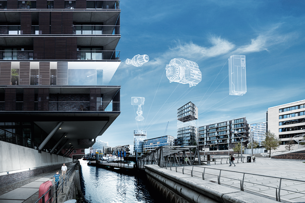 X-ray of Danfoss products inside a building