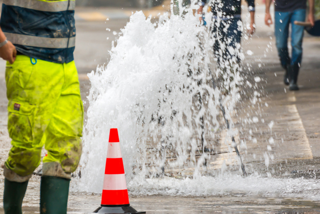 Water leakage on a city street