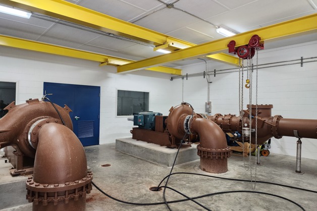 Wastewater treatment plant room with Danfoss Drives