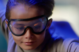 Boy using the Storm wind tunnel