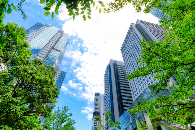 미래 가상 세계의 녹색 도시