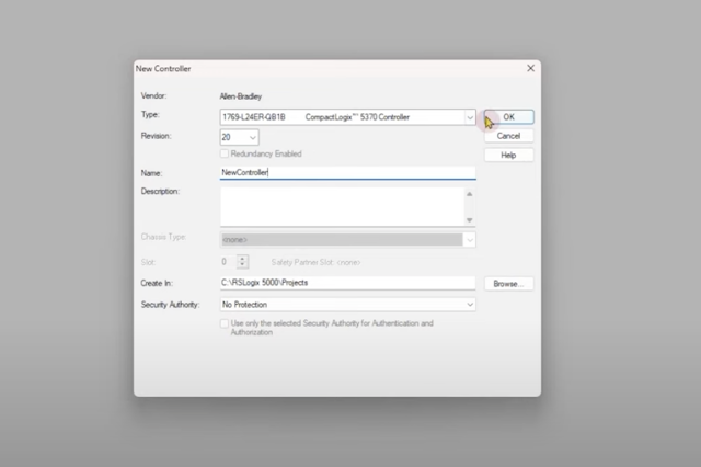 Captura de tela do Rockwell Studio 5000 que se integra aos acionamentos da Danfoss
